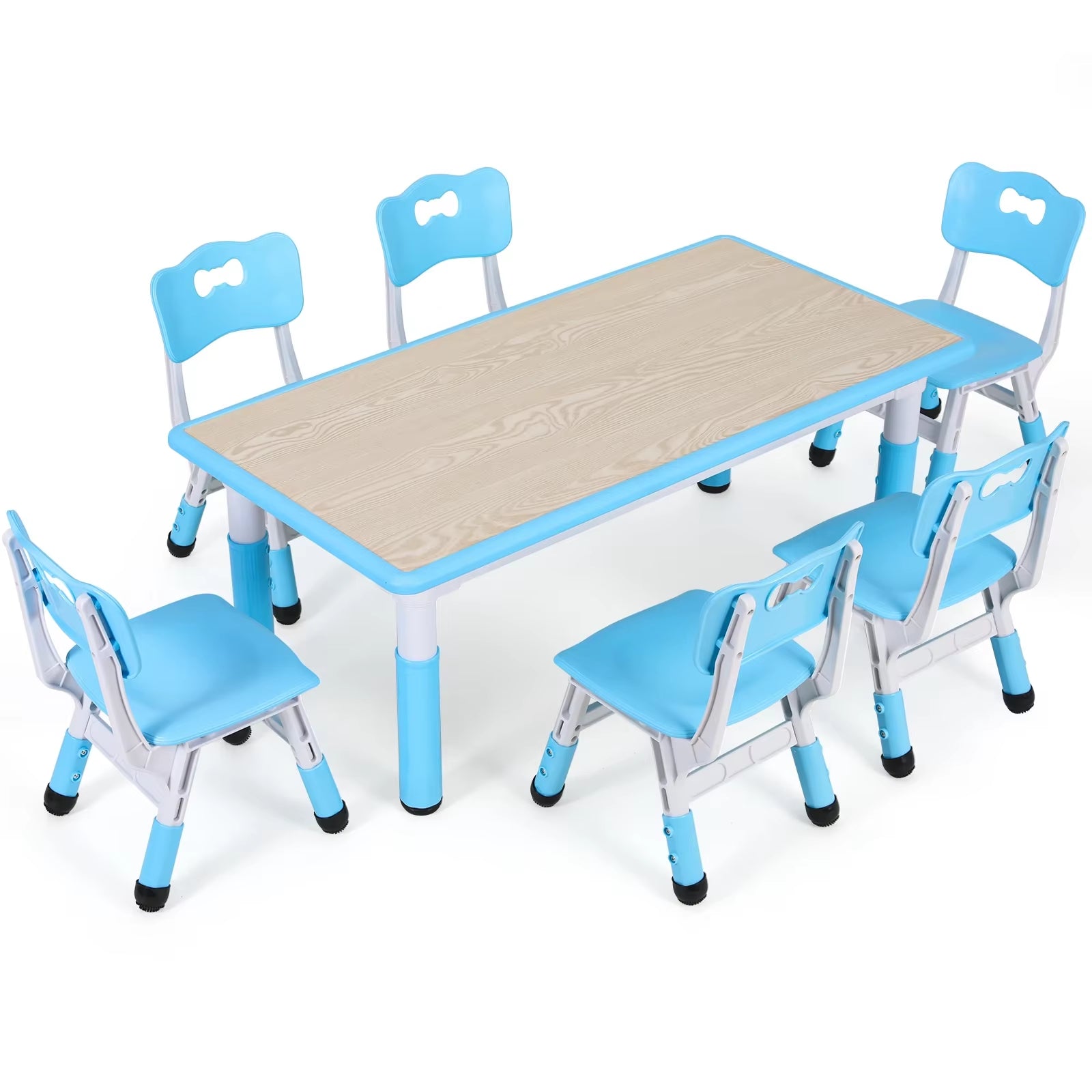 Adjustable Kids Table & 6 Chairs Set | Ages 2–10 | CPC Certified