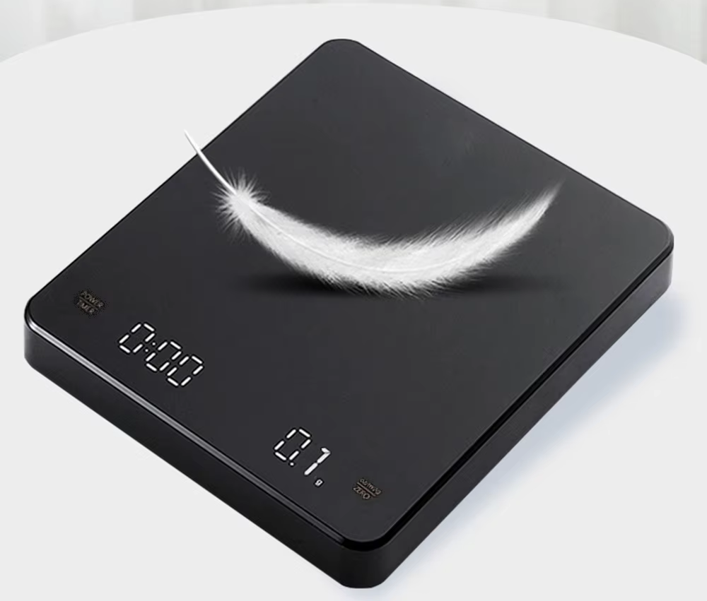 Digital Coffee Scale with Timer – LED Display, USB Rechargeable, 3kg Capacity, 0.1g Precision, Measures in g/oz/ml
