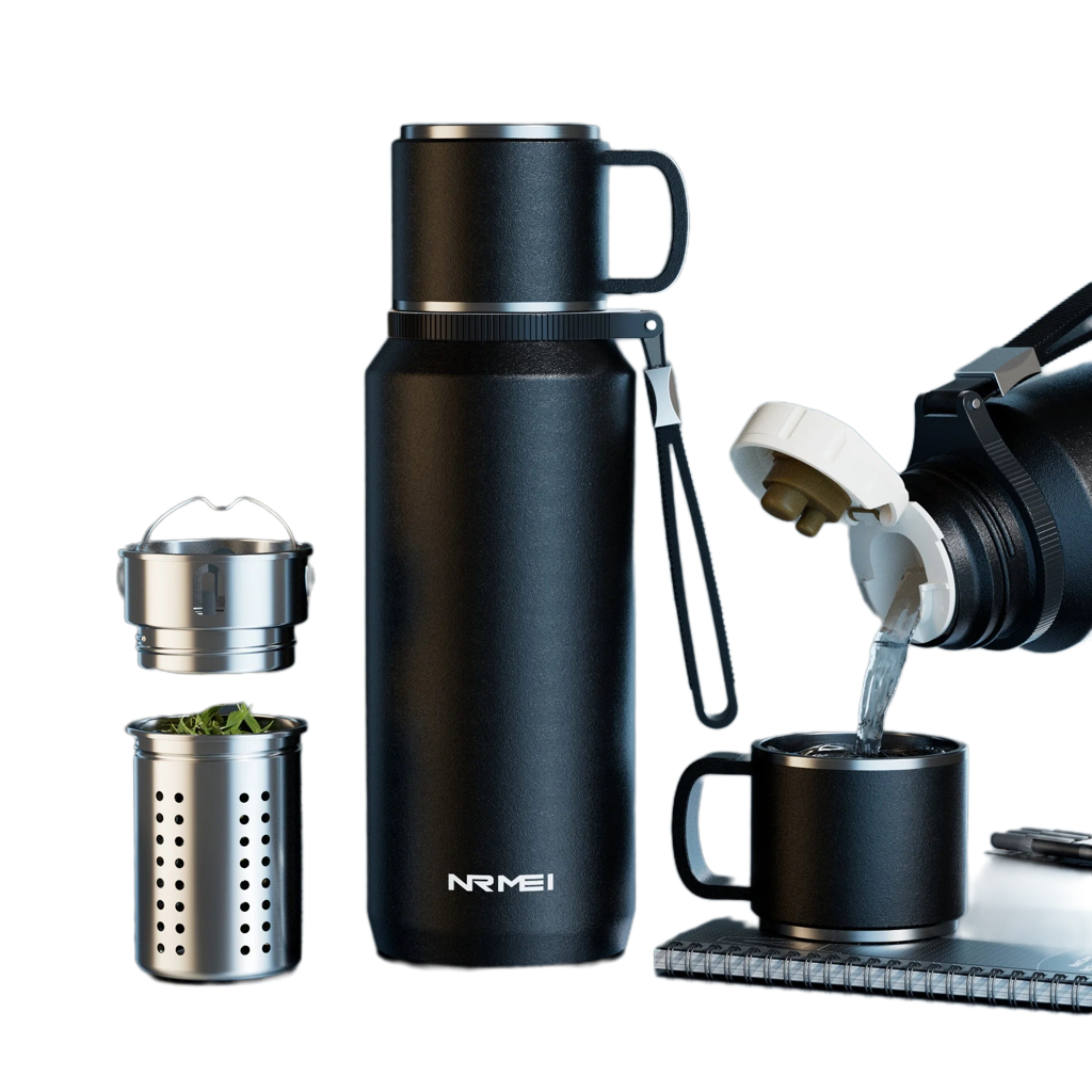 Double-Wall Stainless Steel Thermos Bottle – Large Capacity Vacuum Flask for Tea & Coffee | Insulated Water Bottle & Travel Cup