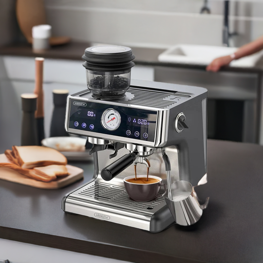 HiBREW Barista Pro Espresso Machine – 20-Bar Dual Boiler Coffee Maker with Full Kit | Model H7A