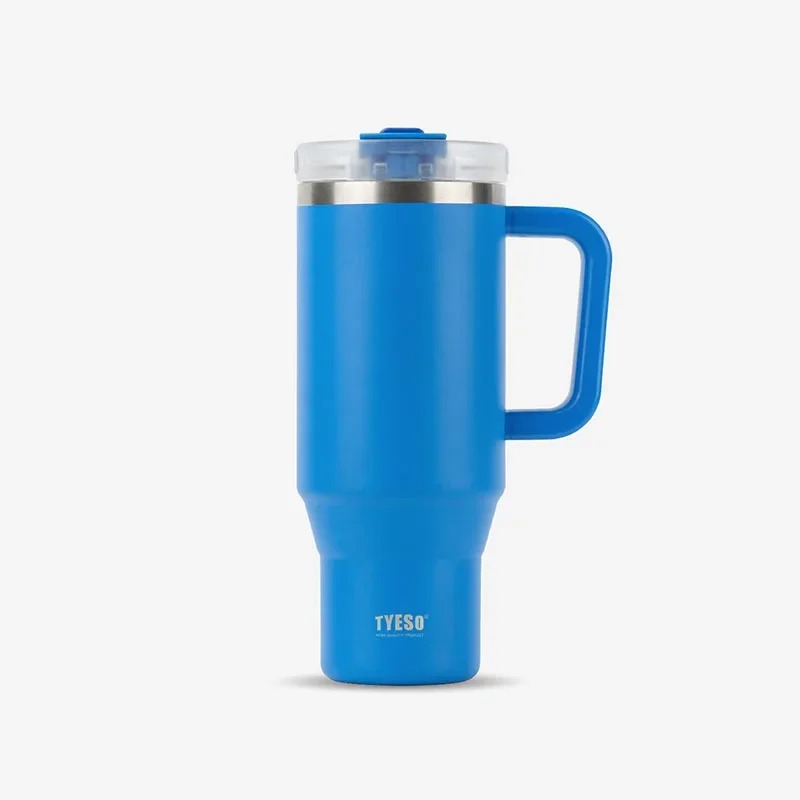 Stainless Steel Tumbler – 900ml/1200ml Thermal Mug with Handle & Straw