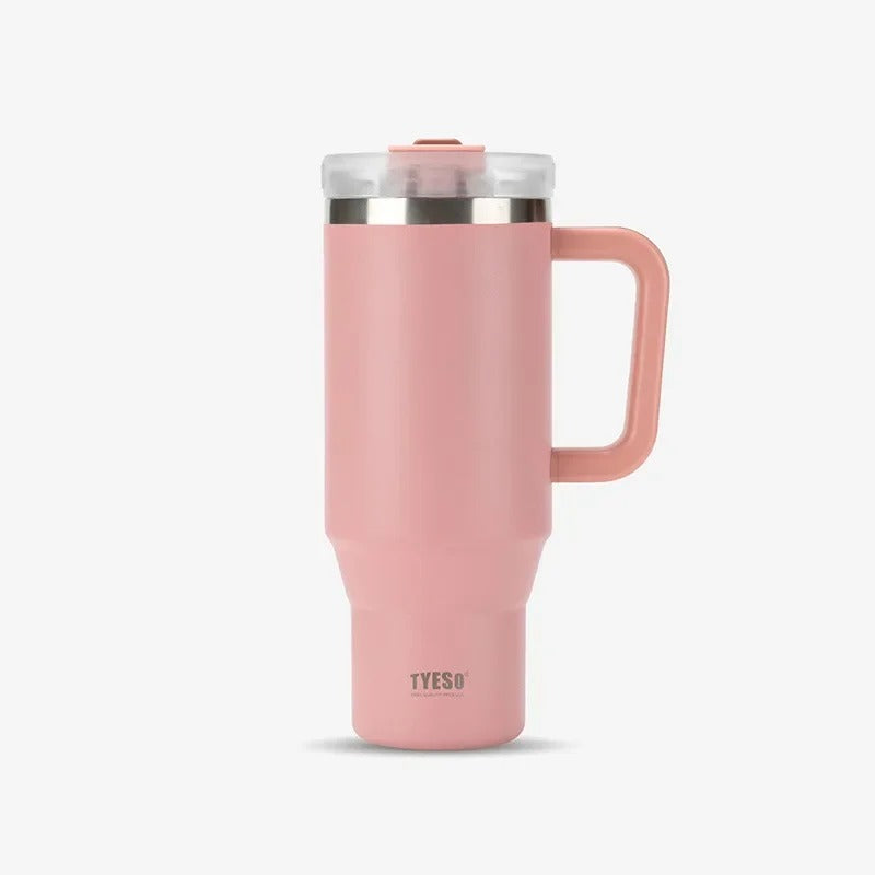 Stainless Steel Tumbler – 900ml/1200ml Thermal Mug with Handle & Straw