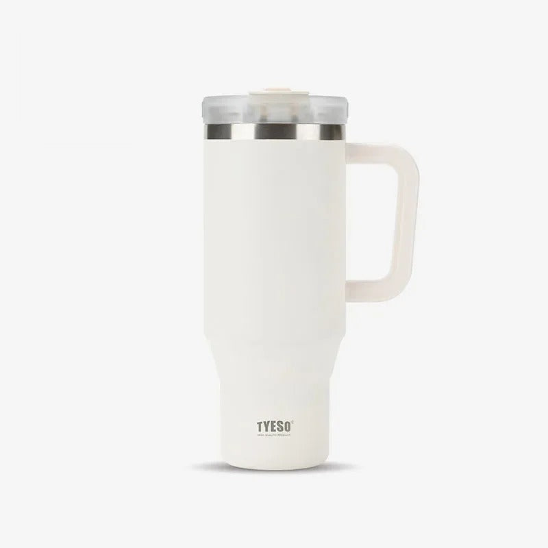 Stainless Steel Tumbler – 900ml/1200ml Thermal Mug with Handle & Straw