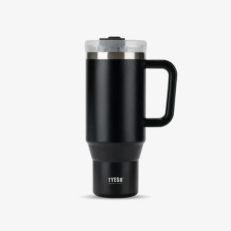Stainless Steel Tumbler – 900ml/1200ml Thermal Mug with Handle & Straw