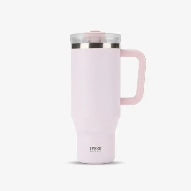 Stainless Steel Tumbler – 900ml/1200ml Thermal Mug with Handle & Straw