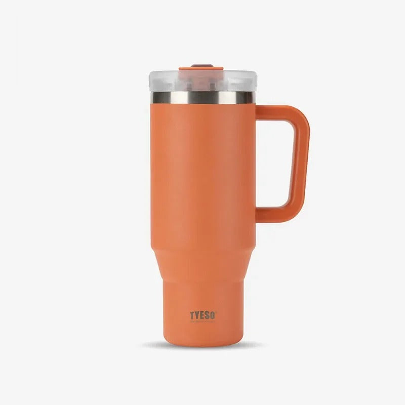 Stainless Steel Tumbler – 900ml/1200ml Thermal Mug with Handle & Straw