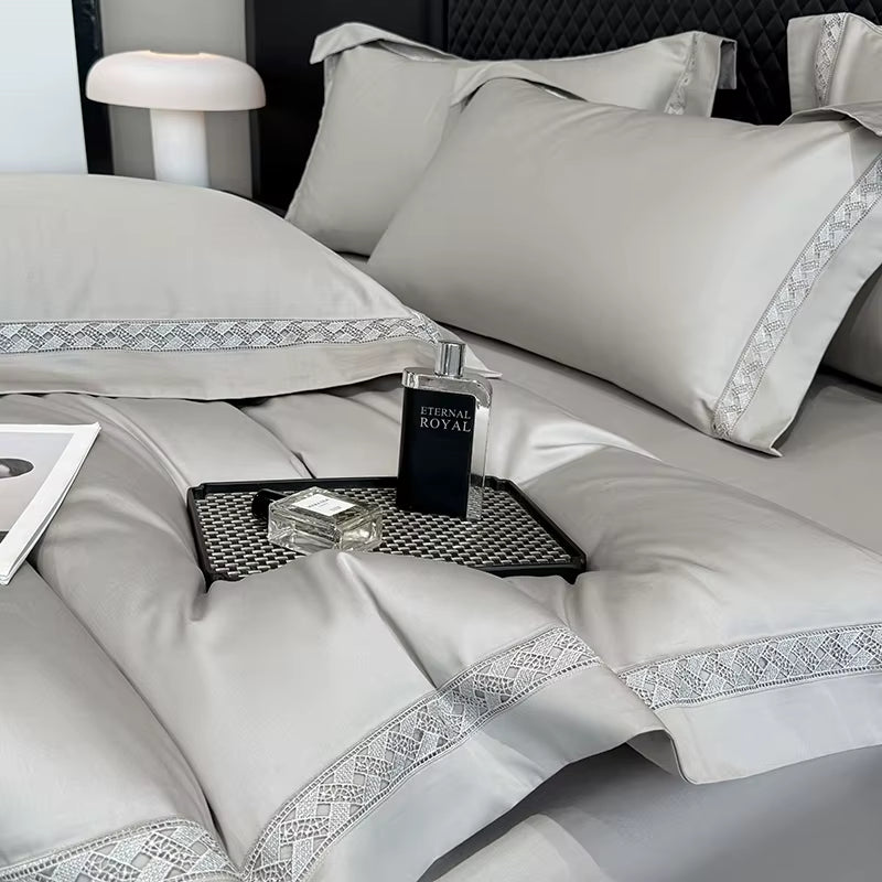 Premium Egyptian Cotton Luxury Solid Color Bedding Set 
