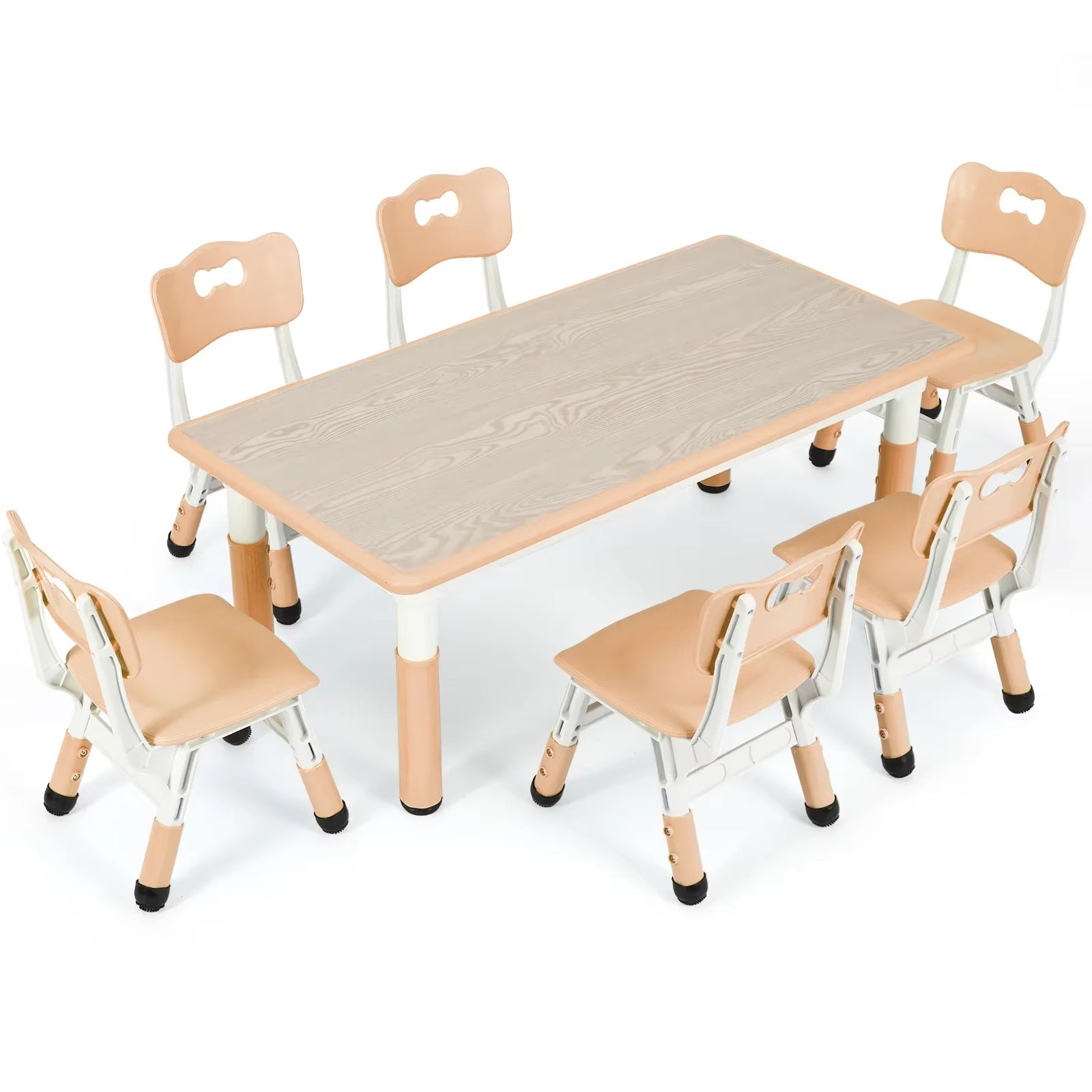 Adjustable Kids Table & 6 Chairs Set | Ages 2–10 | CPC Certified