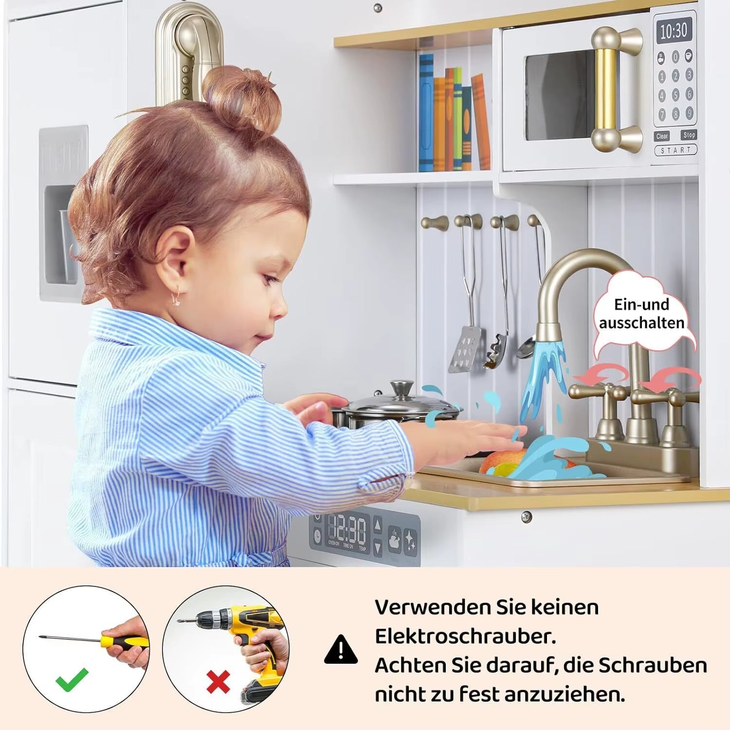 Wooden Play Kitchen for Kids with Light & Sound | 81cm or 103cm