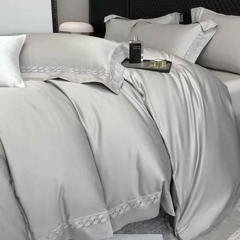Premium Egyptian Cotton Luxury Solid Color Bedding Set 