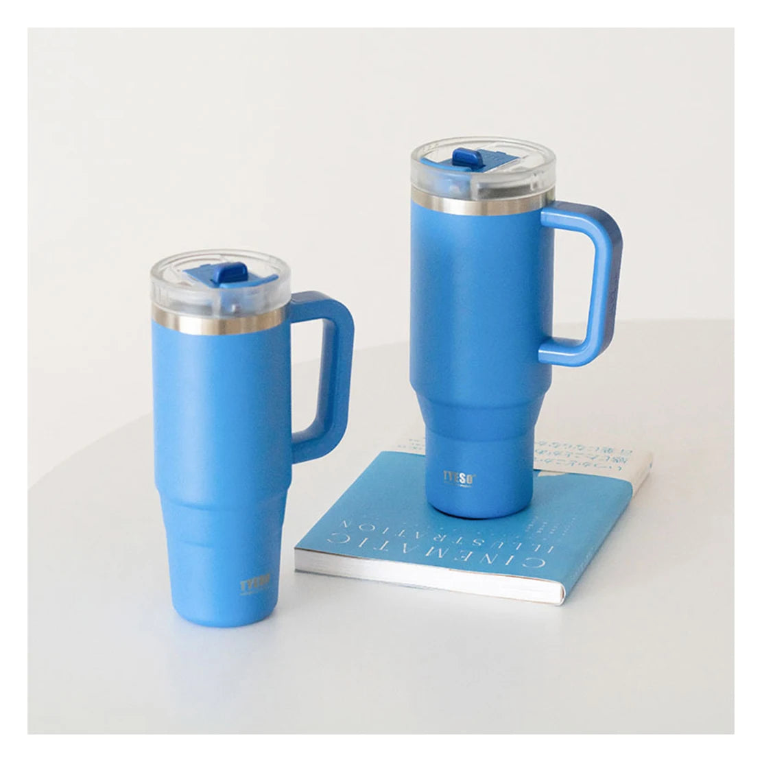 Stainless Steel Tumbler – 900ml/1200ml Thermal Mug with Handle & Straw