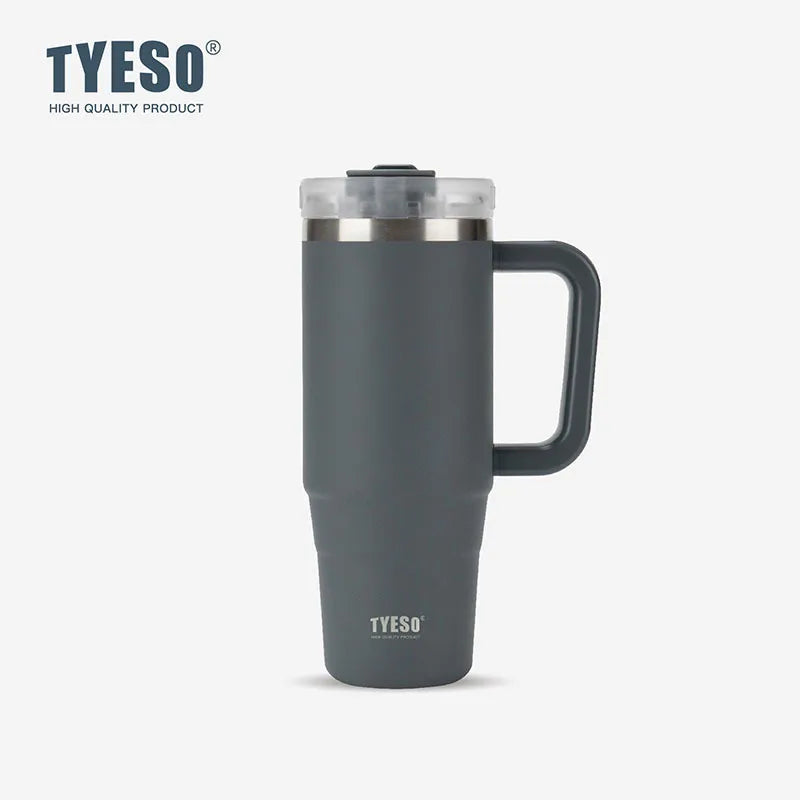 Stainless Steel Tumbler – 900ml/1200ml Thermal Mug with Handle & Straw