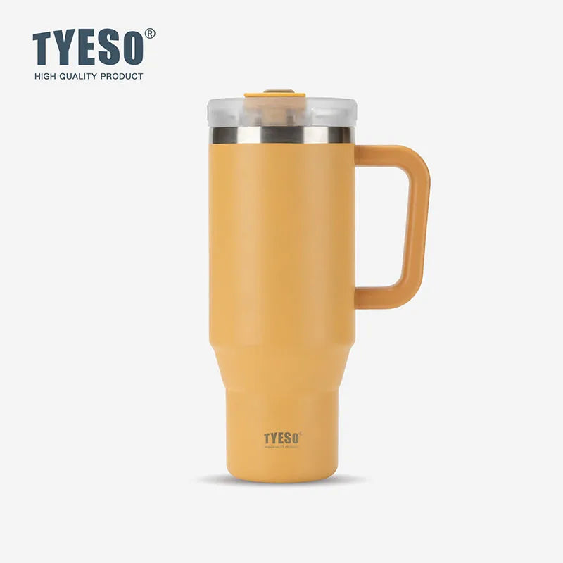 Stainless Steel Tumbler – 900ml/1200ml Thermal Mug with Handle & Straw