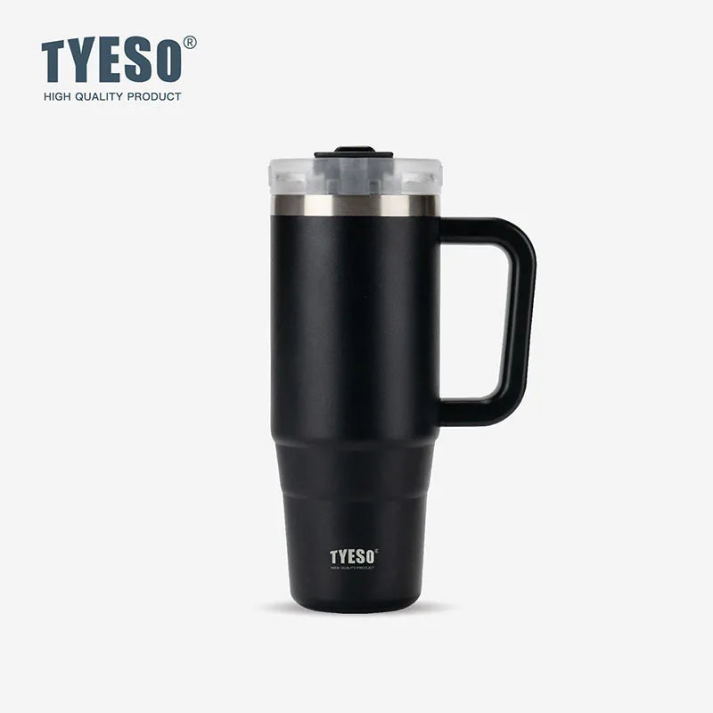 Stainless Steel Tumbler – 900ml/1200ml Thermal Mug with Handle & Straw