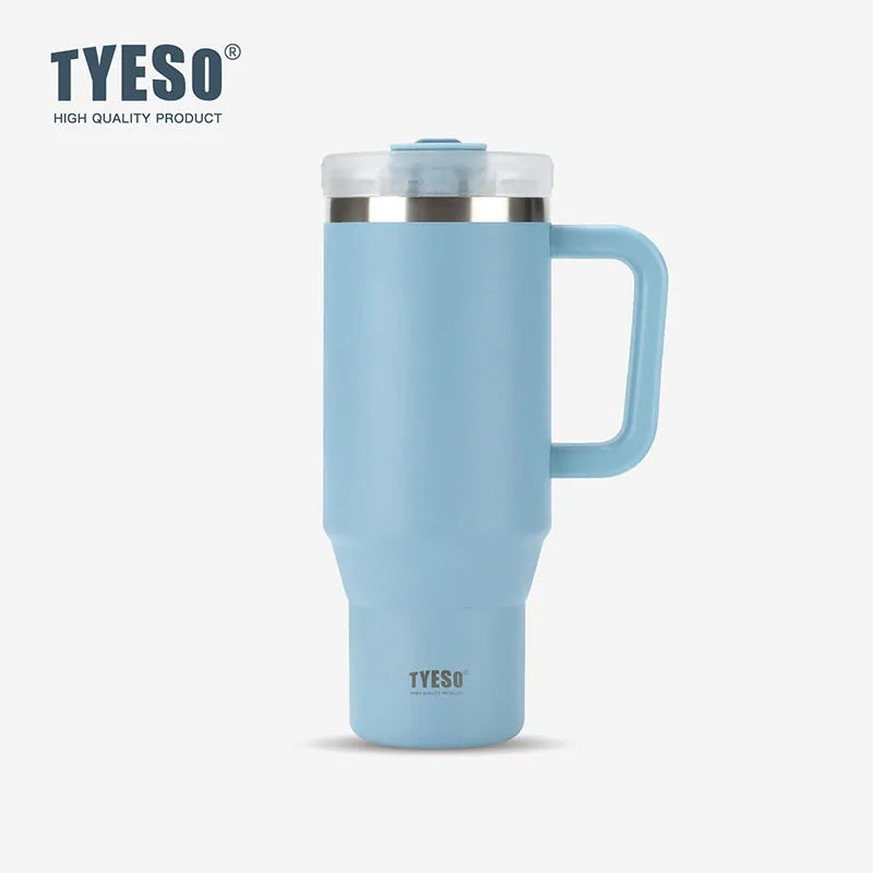 Stainless Steel Tumbler – 900ml/1200ml Thermal Mug with Handle & Straw