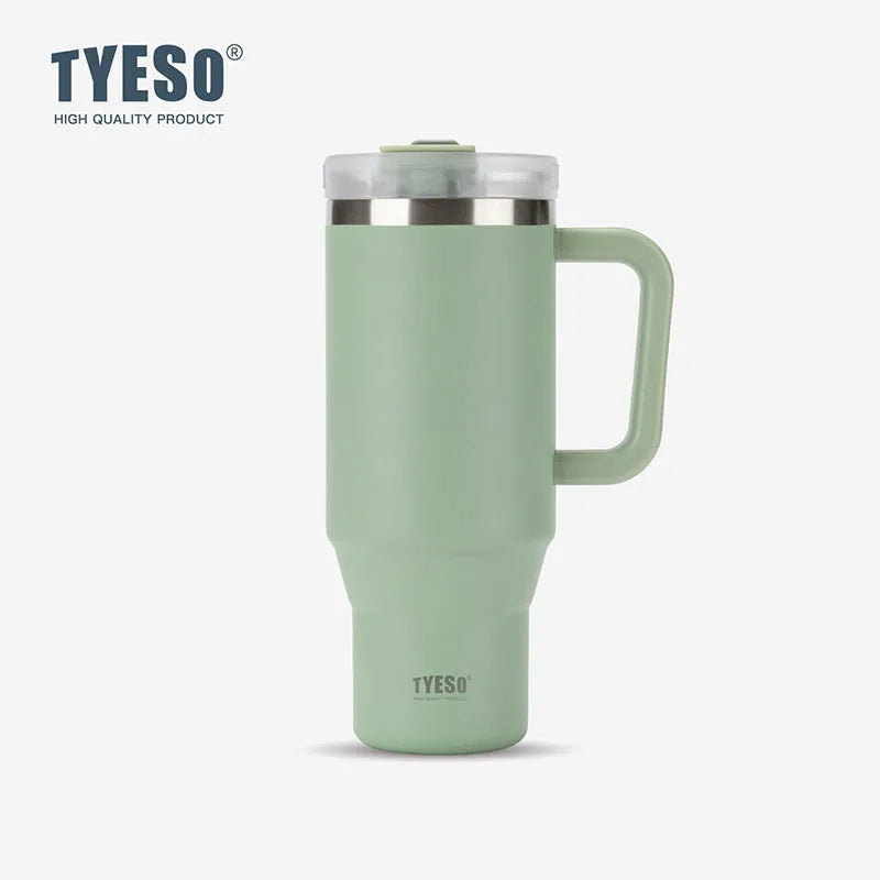 Stainless Steel Tumbler – 900ml/1200ml Thermal Mug with Handle & Straw