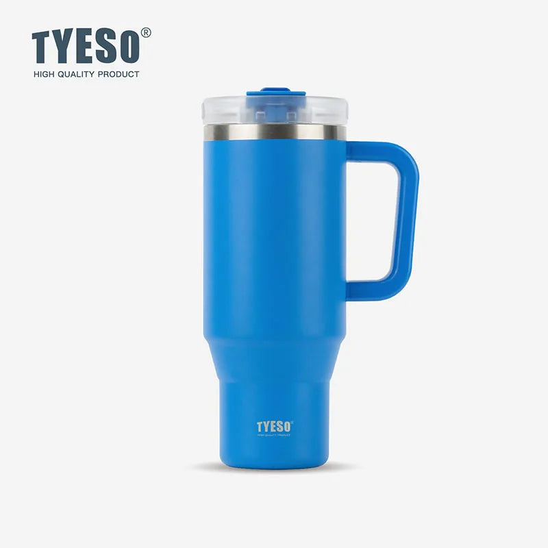 Stainless Steel Tumbler – 900ml/1200ml Thermal Mug with Handle & Straw