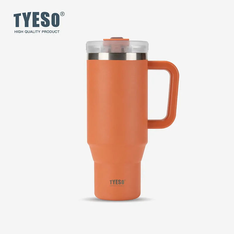 Stainless Steel Tumbler – 900ml/1200ml Thermal Mug with Handle & Straw