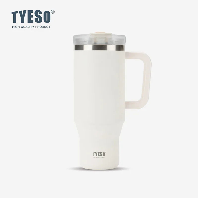 Stainless Steel Tumbler – 900ml/1200ml Thermal Mug with Handle & Straw