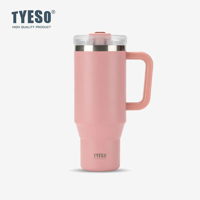 Stainless Steel Tumbler – 900ml/1200ml Thermal Mug with Handle & Straw