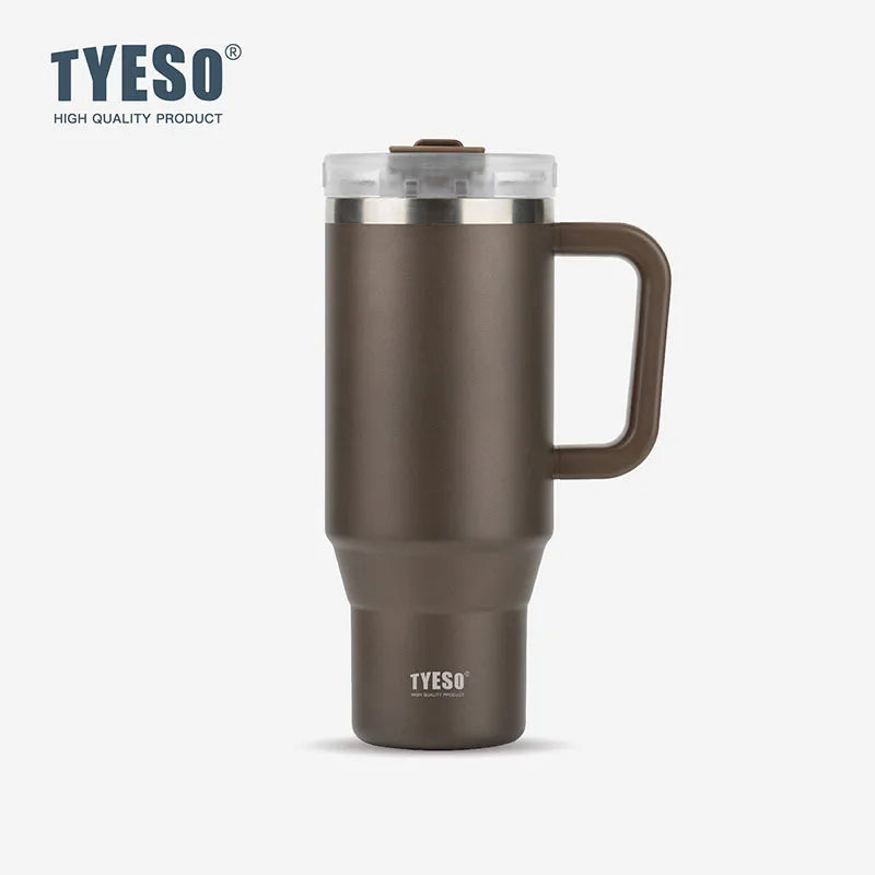 Stainless Steel Tumbler – 900ml/1200ml Thermal Mug with Handle & Straw