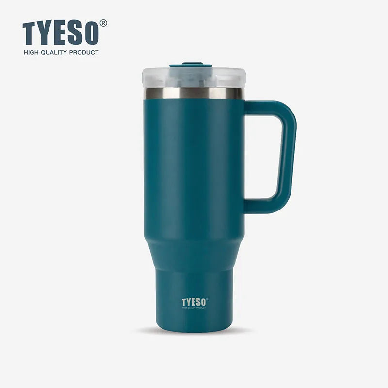 Stainless Steel Tumbler – 900ml/1200ml Thermal Mug with Handle & Straw