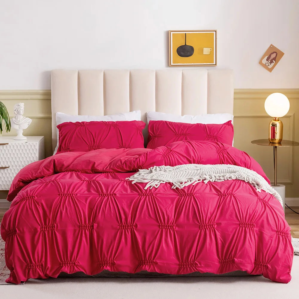 Nordic Style 3-Piece Bedding Set – Solid Color Duvet Cover, Pillowcases & Sheet