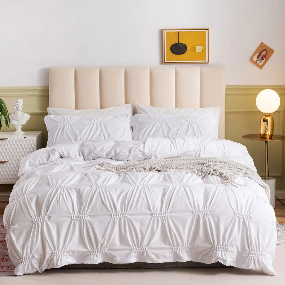 Nordic Style 3-Piece Bedding Set – Solid Color Duvet Cover, Pillowcases & Sheet