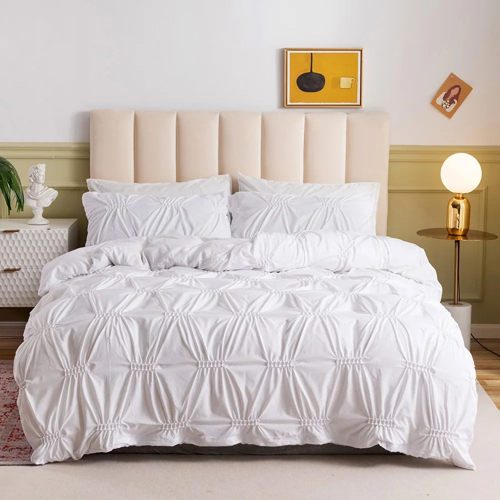 Nordic Style 3-Piece Bedding Set – Solid Color Duvet Cover, Pillowcases & Sheet