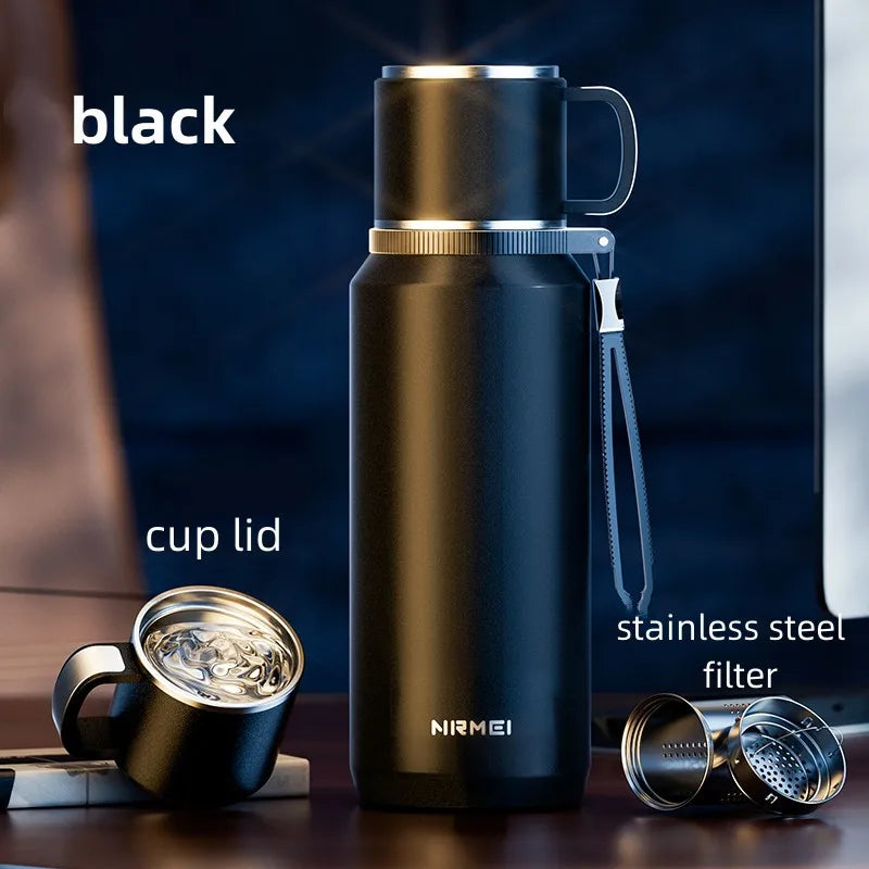 Double-Wall Stainless Steel Thermos Bottle – Large Capacity Vacuum Flask for Tea & Coffee | Insulated Water Bottle & Travel Cup