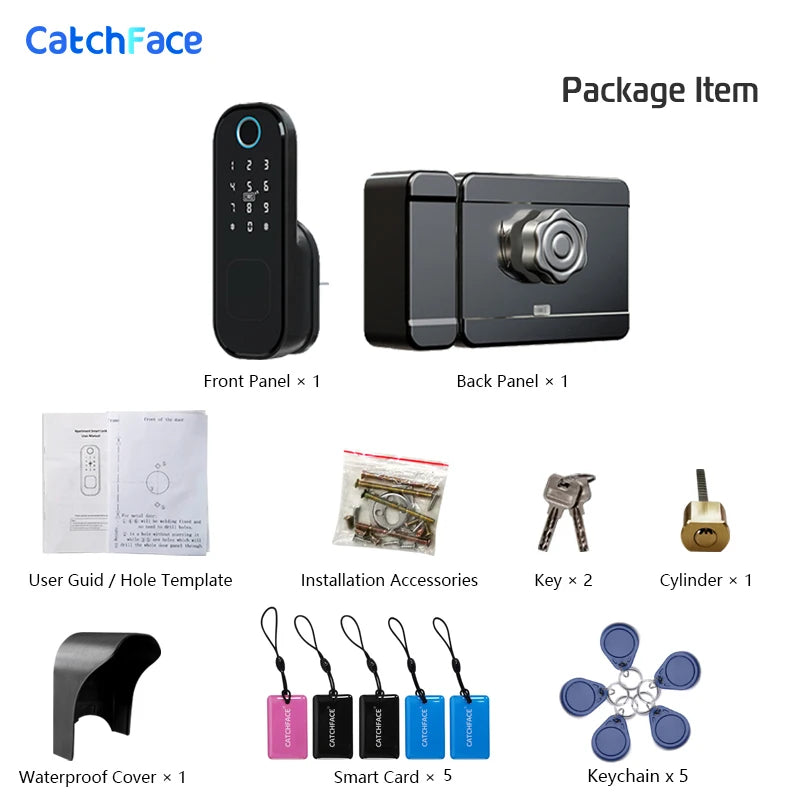 R5 Pro Smart Waterproof Door Lock – TTLock App Control with Fingerprint & Keyless Entry