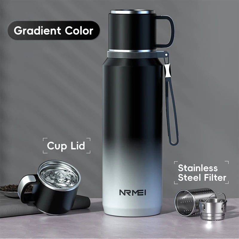 Double-Wall Stainless Steel Thermos Bottle – Large Capacity Vacuum Flask for Tea & Coffee | Insulated Water Bottle & Travel Cup