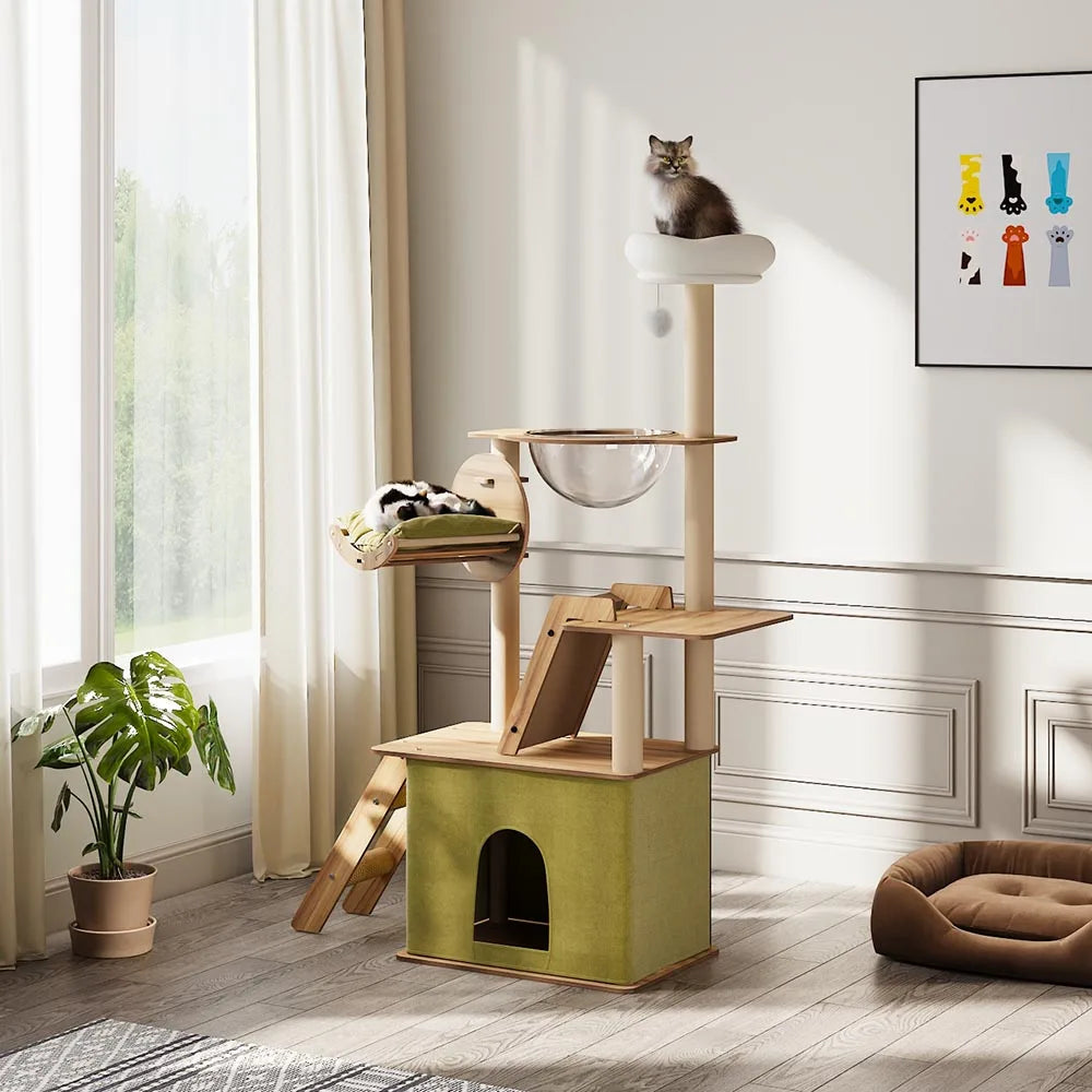 Deluxe Multi-Tier Cat Tower Playhouse with Hammock & Scratching Post 🐾