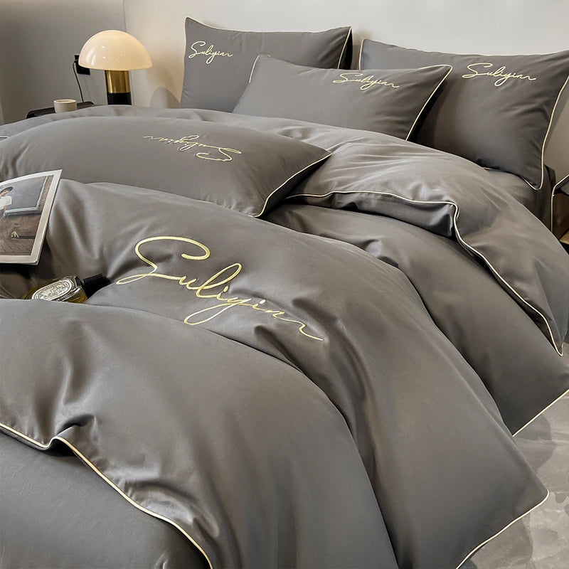 Luxury Egyptian Cotton Embroidered Bedding Set – 400 Thread Count