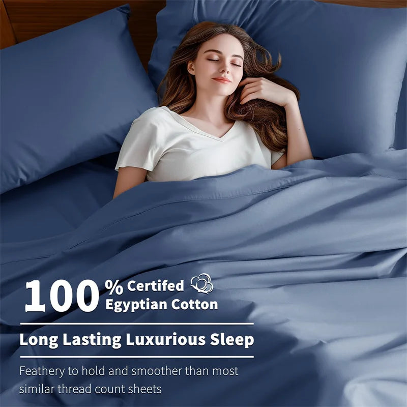 High-End Organic 100% Egyptian Cotton Duvet Cover Set – 800 Thread Count Luxury Bedding
