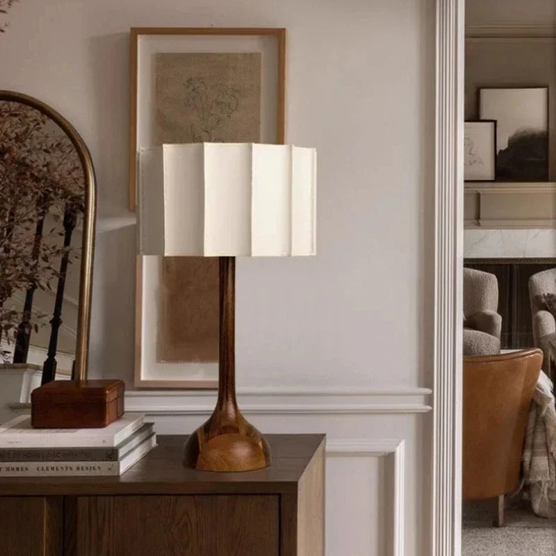 Wabi-Sabi LED Wooden Floor & Table Lamp – Japanese Minimalist Style