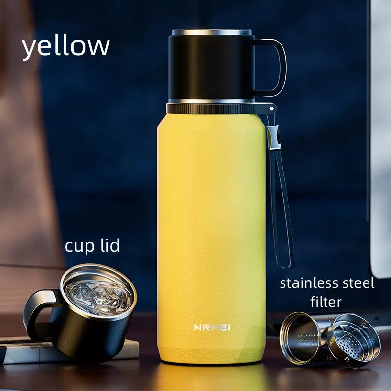 Double-Wall Stainless Steel Thermos Bottle – Large Capacity Vacuum Flask for Tea & Coffee | Insulated Water Bottle & Travel Cup