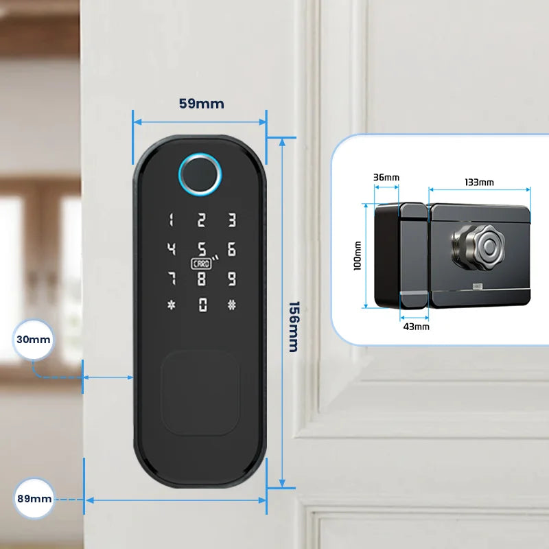 R5 Pro Smart Waterproof Door Lock – TTLock App Control with Fingerprint & Keyless Entry