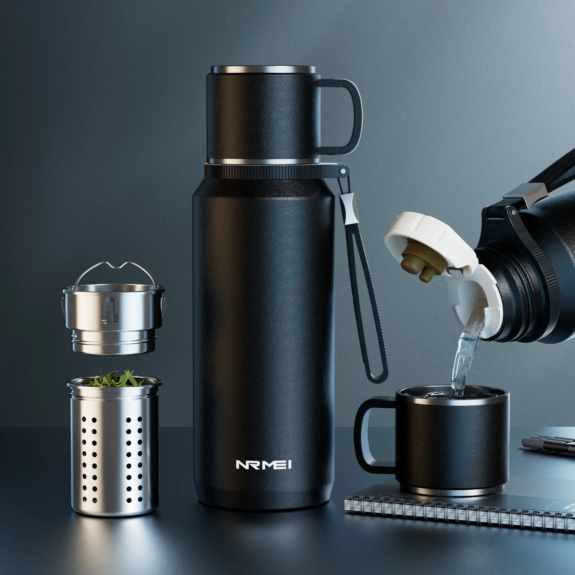 Double-Wall Stainless Steel Thermos Bottle – Large Capacity Vacuum Flask for Tea & Coffee | Insulated Water Bottle & Travel Cup