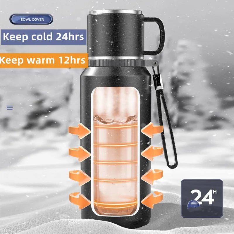 Double-Wall Stainless Steel Thermos Bottle – Large Capacity Vacuum Flask for Tea & Coffee | Insulated Water Bottle & Travel Cup