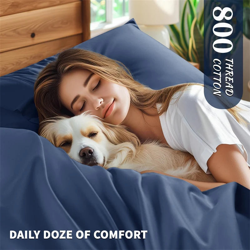 High-End Organic 100% Egyptian Cotton Duvet Cover Set – 800 Thread Count Luxury Bedding