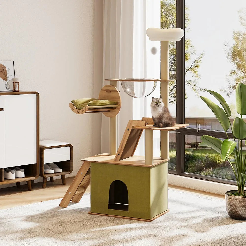 Deluxe Multi-Tier Cat Tower Playhouse with Hammock & Scratching Post 🐾