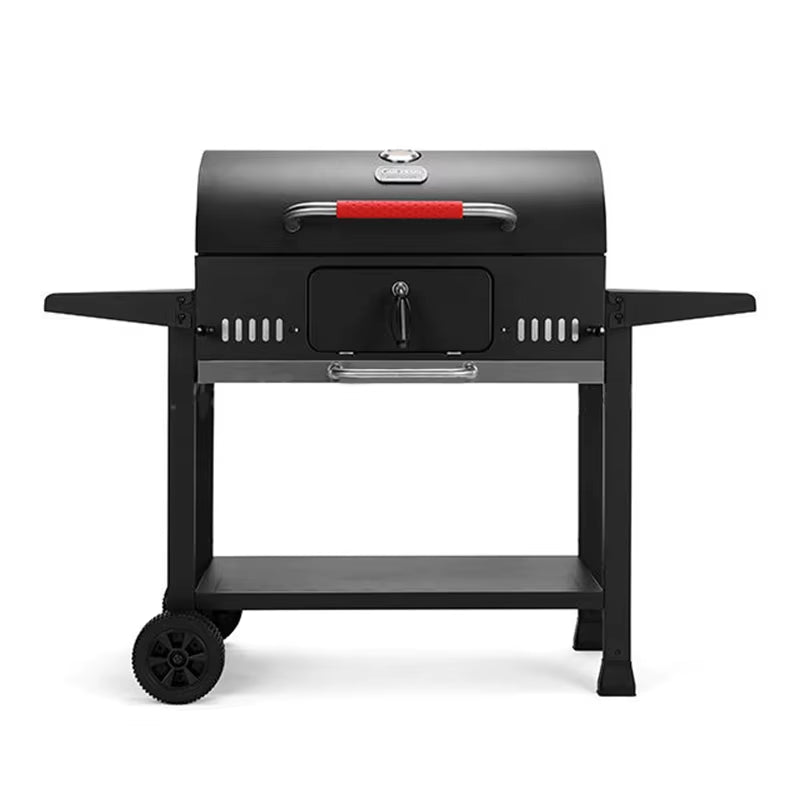 Heavy-Duty Smokeless Charcoal BBQ Grill with Trolley & Rotisserie – Large Outdoor Barbecue Smoker