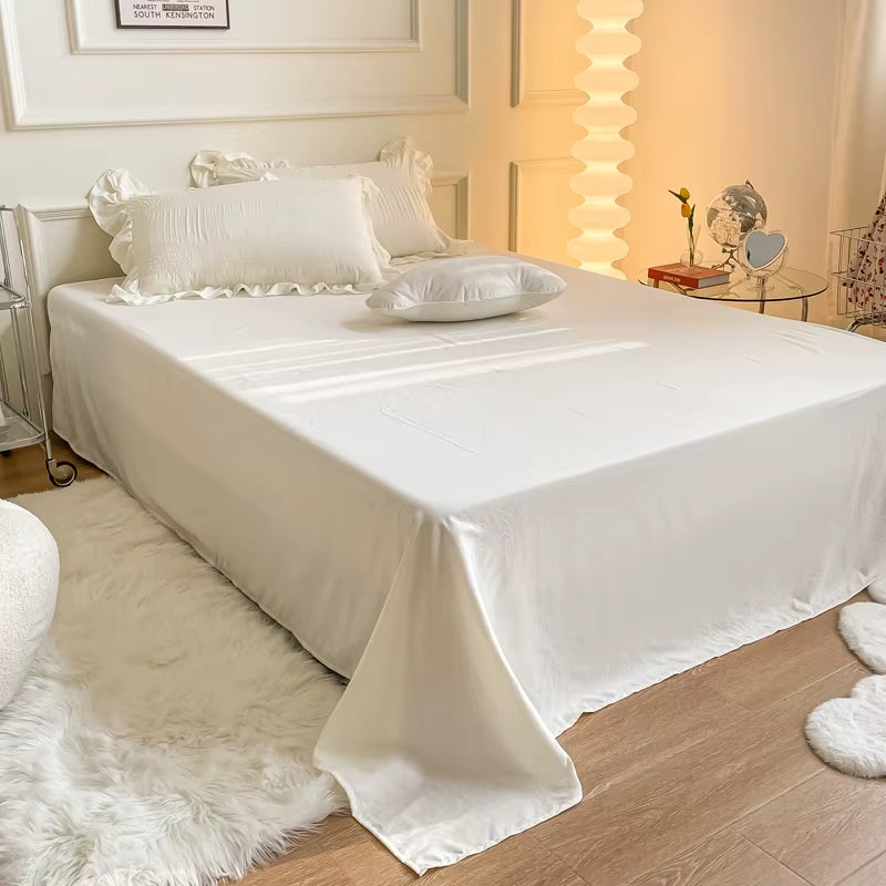 White Ruffled Seersucker Single Queen King Duvet Cover Set 3/4Pcs Soft Green Pink Grey Bedding Set with Bed Sheet Pillowcases