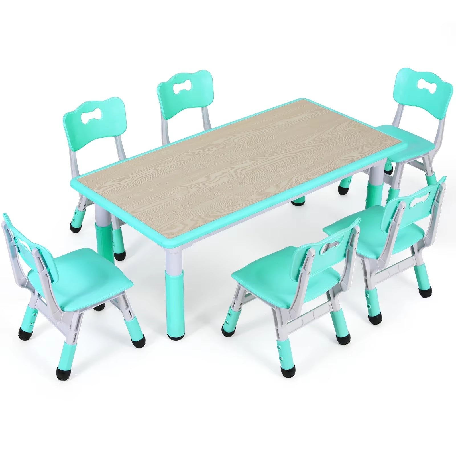 Adjustable Kids Table & 6 Chairs Set | Ages 2–10 | CPC Certified