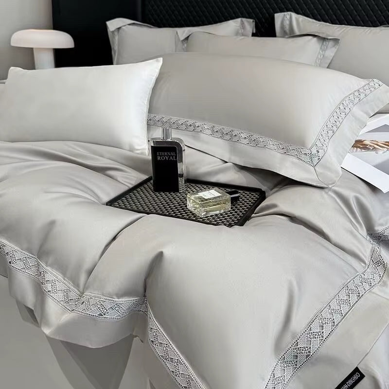 Premium Egyptian Cotton Luxury Solid Color Bedding Set 