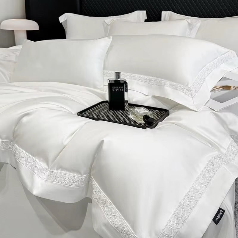 Premium Egyptian Cotton Luxury Solid Color Bedding Set 